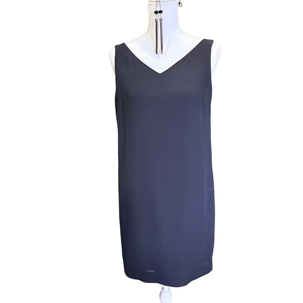 Laundry by Shelli Segal Sleeveless V-Neck Shift Dress in Black Size 6